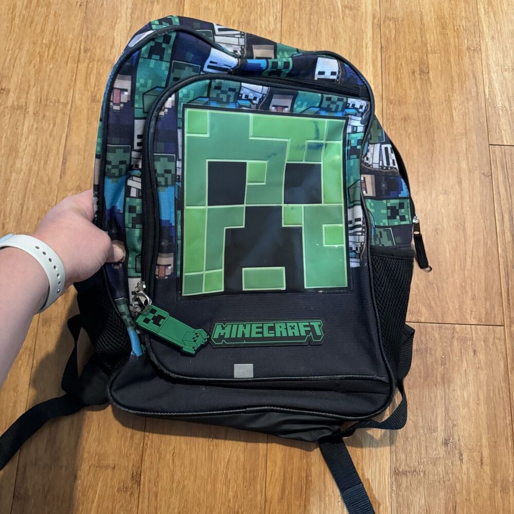 Green Creeper Minecraft Backpack